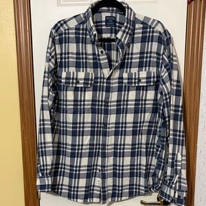 Faded Glory Navy and White Checkered Shirt